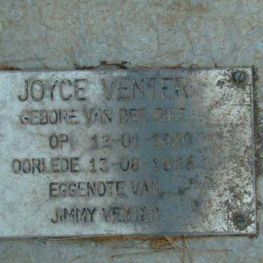 VENTER Joyce nee VAN DER RIET 1920-1986