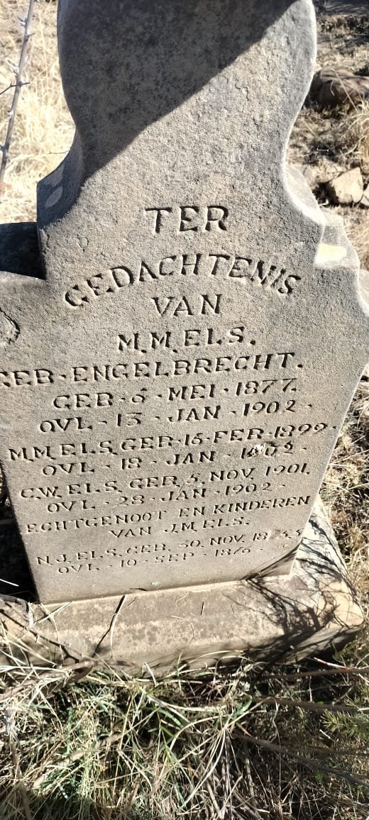 ELS M.M. nee ENGELBRECHT 1877-1902 :: ELS M.M. 1899-1902 :: ELS C.W. 1901-1902 :: ELS N.J. 18?5-1876