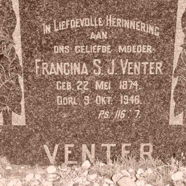 VENTER Francina S.J. 1874-1946