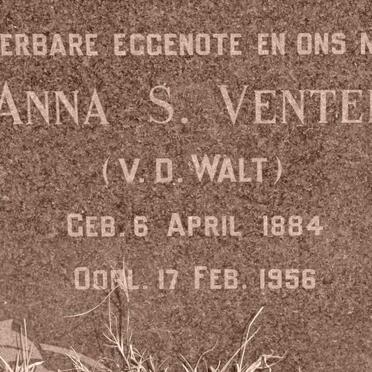 VENTER Anna S. nee V.D. WALT 1884-1956