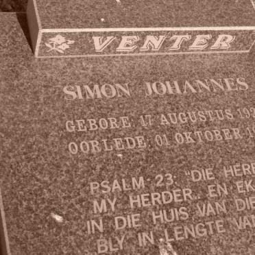 VENTER Simon Johannes 1920-1998