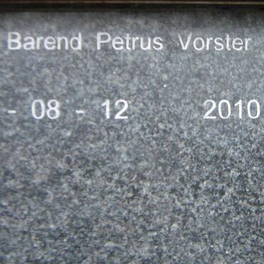 VORSTER Barend Petrus 1947-2010