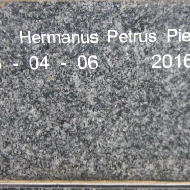 PIETERSE Hermanus Petrus 1953-2016