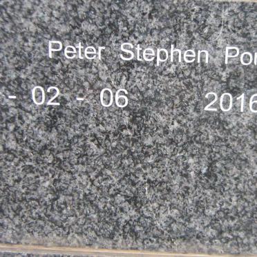 PORTER Peter Stephen 1919-2016