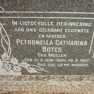 BOTES Petronella Catharina nee MULLER 1896-1957