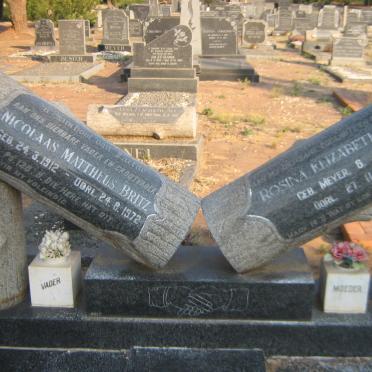 BRITZ Nicolaas Mattheus 1912-1972 &amp; Rosina Elizabeth MEYER 1911-1960