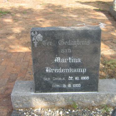 BREDENKAMP Martina nee CRONJE 1866-1960