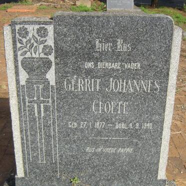 CLOETE Gerrit Johannes 1877-1940