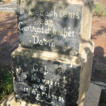 DAVIN Gertruida Elizabeth 1851-1906