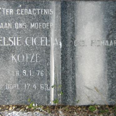 KOTZE Elsie Cicelia nee PIENAAR 1876-1963