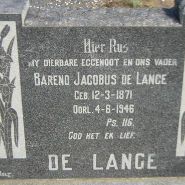 LANGE Barend Jacobus, de 1871-1946