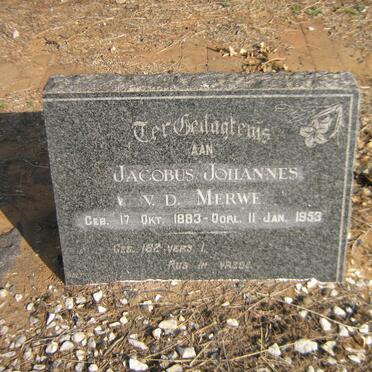 MERWE Jacobus Johannes, v.d. 1883-1953