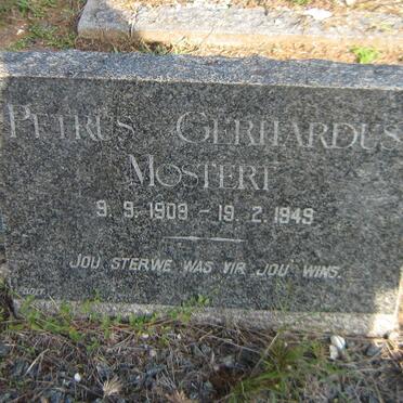 MOSTERT Petrus Gerhardus 1909-1949