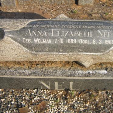 NEL Anna Elizabeth nee WELMAN 1889-1960