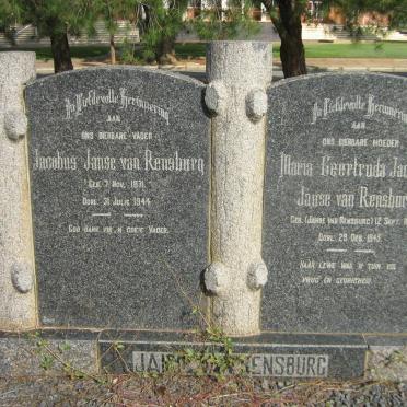 RENSBURG Jacobus, Janse van 1871-1944 &amp; Maria Geertruda Jacoba JANSE VAN RENSBURG 1869-1945
