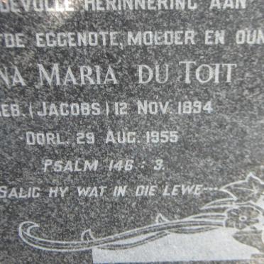 TOIT Anna Maria, du nee JACOBS 1894-1955