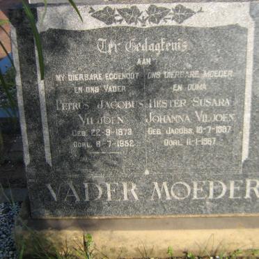 VILJOEN Petrus Jacobus 1873-1952 &amp; Hester Susara Johanna JACOBS 1887-1967