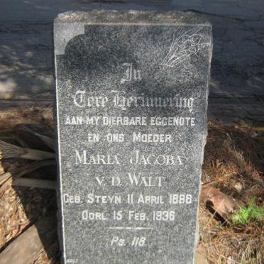 WALT Maria Jacoba, van der nee STEYN 1898-1936