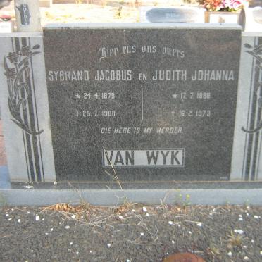WYK Sybrand Jacobus, van 1879-1960 &amp; Judith Johanna 1888-1973