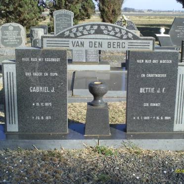 BERG Gabriel J., van den 1875-1971 &amp; Bettie J.F. BONNET 1886-1984