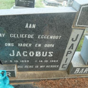 BARNARD Jacobus 1899-1983