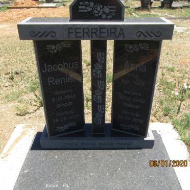 FERREIRA Jacobus Renier 1948-2014 &amp; Anna VAN WYK 1940-2018