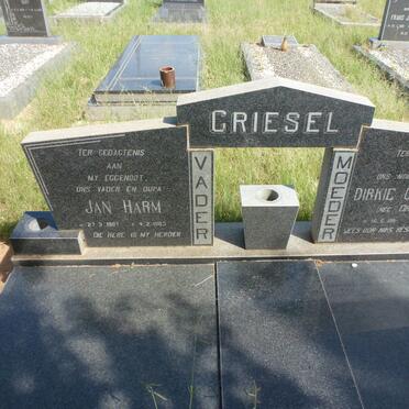 GRIESEL Jan Harm 1907-1983 &amp; Dirkie Cornelia DREYER 1911-1992