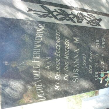 KOTZE Johan L. 1917-1994 &amp; Susanna M. EARLE 1919-1969