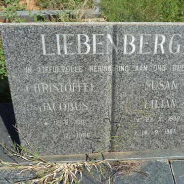 LIEBENBERG Christoffel Jacobus 1901-1986 &amp; Susan Lilian 1908-1987