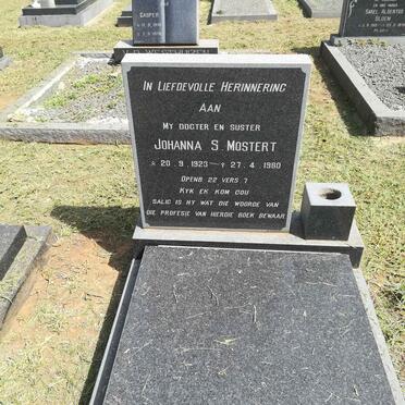 MOSTERT Johanna S. 1923-1980