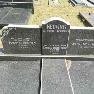 MEIRING Albertus Mauritius 1931-1979 &amp; Aletta Engela Frederika FERREIRA 1935- :: MEIRING Charles Thomas Ward 1955-2008