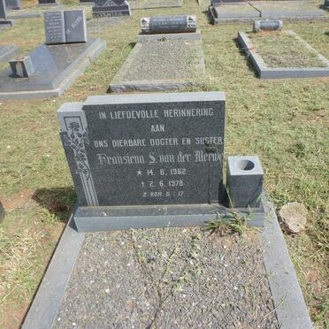 MERWE Fransiena S., van der 1962-1978