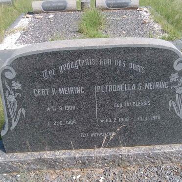 MEIRING Gert H. 1903-1984 &amp; Petronella S. DU PLESSIS 1906-1968