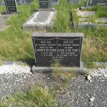 PLOOY Jacob B., du 1887-1968 &amp; Elsie S. KLEYNHANS 1890-1977