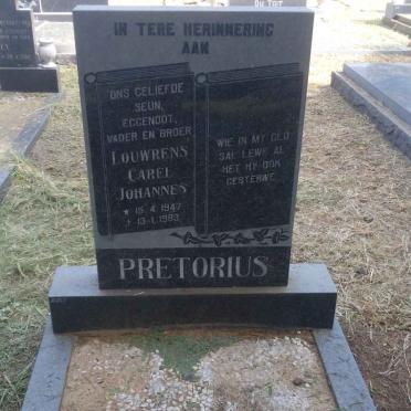 PRETORIUS Louwrens Carel Johannes 1947-1983