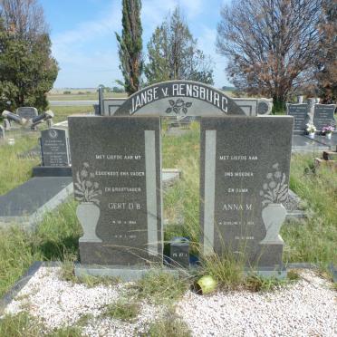 RENSBURG Gert D.B., Janse v. 1884-1975 &amp; Anna M. ENSLIN 1905-1980