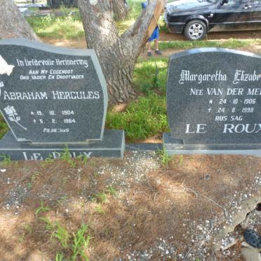 ROUX Abraham Hercules, le 1904-1984 &amp; Margaretha Elizabeth VAN DER MERWE 1906-1998
