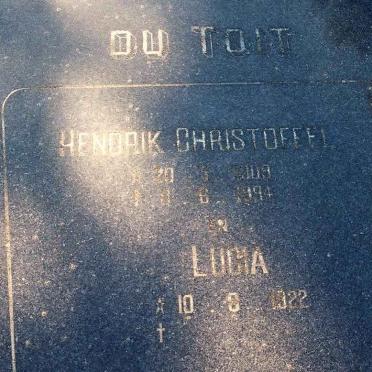 TOIT Hendrik Christoffel, du 1909-1994 &amp; Lucia 1922-