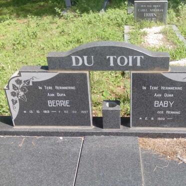 TOIT Berrie, du 1913-1997 &amp; Baby HENNING 1920-