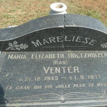 VENTER Maria Elizabeth Holtzhuizen nee RAS 1943-1977