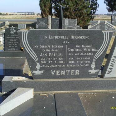 VENTER Jan Petrus 1906-1966 &amp; Gertruida Wilhelmina VAN JAARSVELD 1907-1980