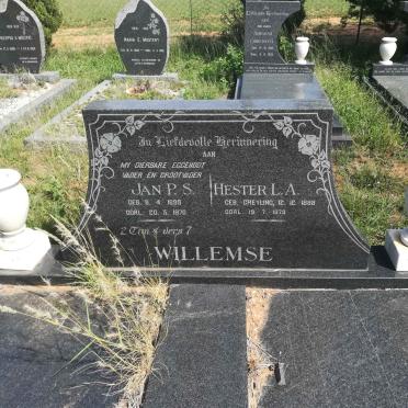 WILLEMSE Jan P.S. 1889-1970 &amp; Hester L.A. GREYLING 1888-1979