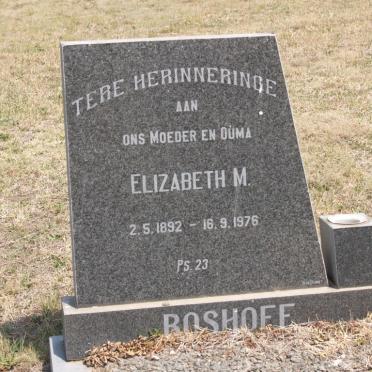 BOSHOFF Elizabeth M. 1892-1976