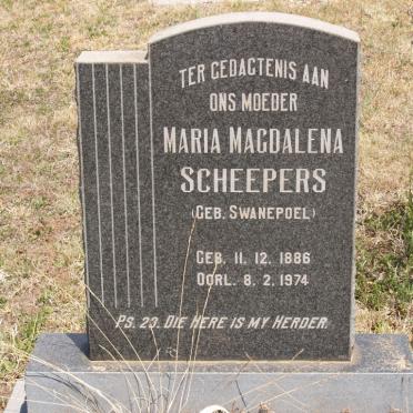 SCHEEPERS Maria Magdalena nee SWANEPOEL 1886-1974