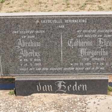 EEDEN Abraham Albertus, van 1904-1968 &amp; Catharina Elizabeth Margaretha STRAUSS 1905-1986