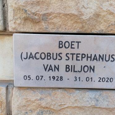 BILJON Jacobus Stephanus, van 1928-2020