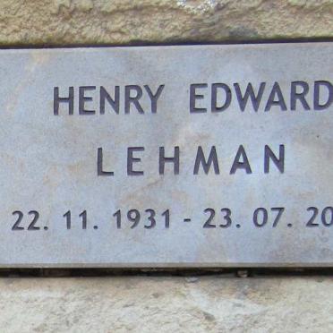 LEHMAN Henry Edward 1931-2015