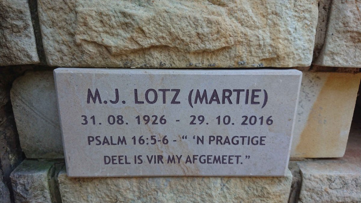 LOTZ M.J. 1926-2016