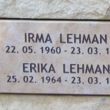 LEHMAN Irma 1960-1980 :: LEHMAN Erika 1964-1980