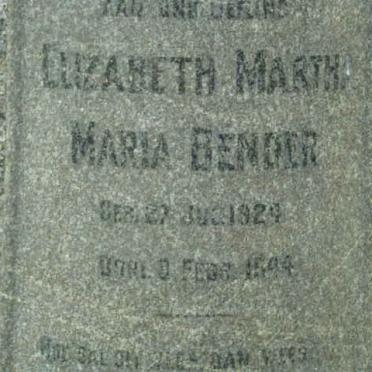 BENDER Elizabeth Martha Maria 1824-1844